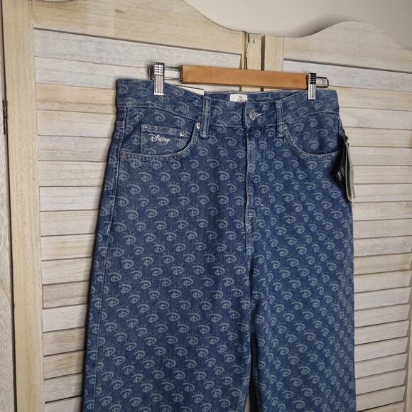 H&M Jeans 30 x 32 Blue Disney 100 X Loose High Rise Straight Leg Men Denim New - Picture 3 of 10